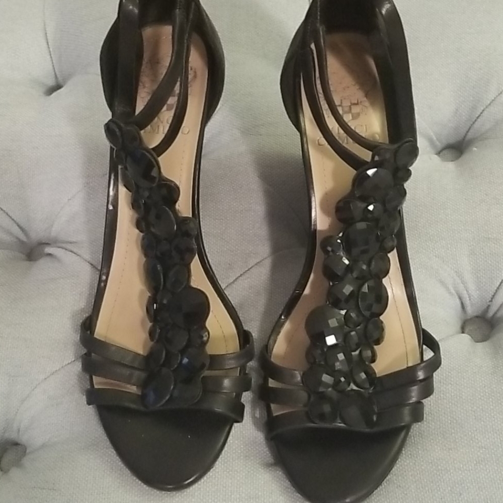 Size 8 Vince Camuto black wedge shoes.a